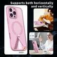 thumbnail image 7 of Dteck Magnetic Shockproof for iPhone 16 Plus Case with Kickstand, Rugged Protective Cover with MagSafe Compatibility, Textured Grip, and Built-in Stand, Pink, 7 of 7