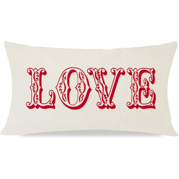 Valentine''s Day Pillow Covers 12X20 Love for Valentines Day Decor Outdoor Modern Farmhouse Anniversary Wedding Decorative Lumbar Throw Pillows Cushion Case Home Decorations for Couch