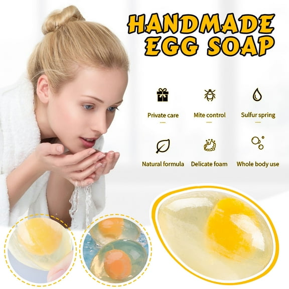 Hauiodp Toilet Soap Lucency Soap Facial Eggs Soap 80g