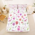 thumbnail image 5 of Erosebridal Watercolor Flowers Blossom Queen Sheet Sets,Colorful Omber Butterfly Bed Set For Girl 4 Pieces, 5 of 6