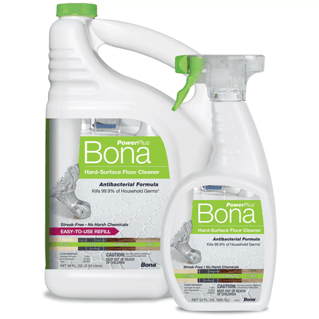 Bona PowerPlus Antibacterial Hard-Surface Floor Cleaner 96 oz. + 22 oz. Bonus Pack