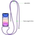 thumbnail image 3 of Compatible with iPhone 12/iPhone 12 Pro,Clear Case with Adjustable Lanyard,Soft Slim TPU Shockproof Protective Crossbody Case for iPhone 12/12 Pro,6.1 inch-Purple, 3 of 13