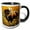 Black/White, variant on 3drose, American Bison on a Kansas Range of Sunflowers, 11oz Two-tone Green Mug