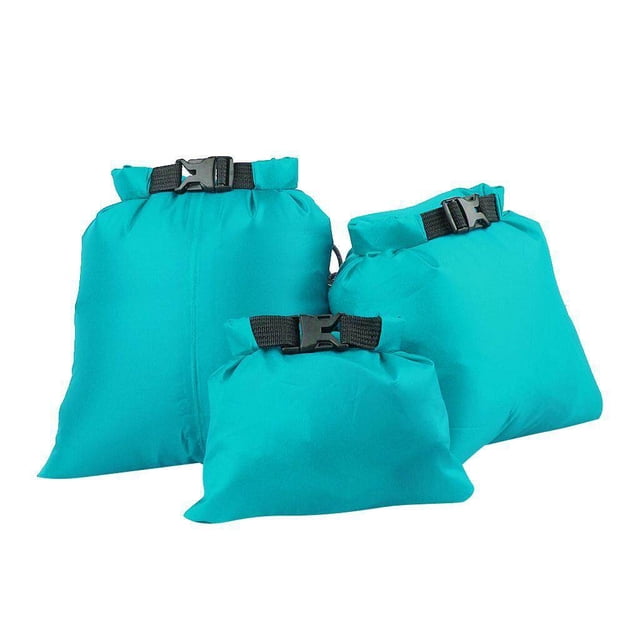 Ensemble de 3 Tailles Sac Imperméable Camping Rafting Camping Rafting Pochette de Rangement Kayak Bleu Ciel
