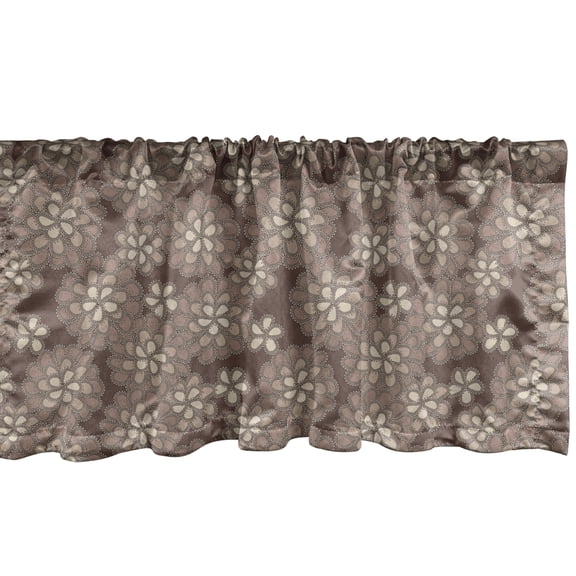 Ambesonne Beige Window Valance, Floral Lace Pattern Retro, 54" X 18", Multicolor