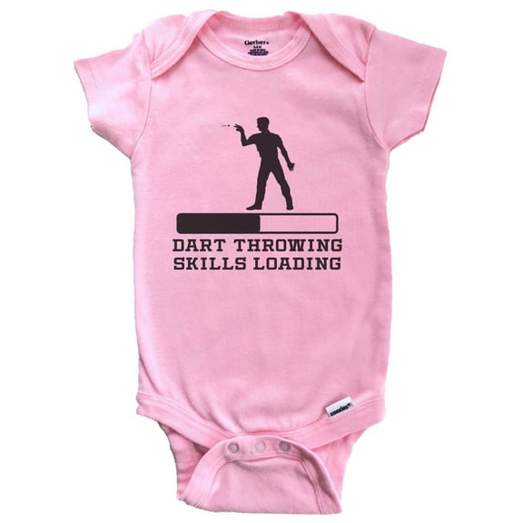 Dart Throwing Skills Loading Funny Darts Humor Baby Bodysuit (Pink), 0-3 Months