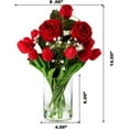thumbnail image 5 of Mixed Silk Rose Artificial Flowers and Real Touch Tulips Fake Flowers in Glass Vase, Artificial Floral in Vase with Faux Water for Dining Table Centerpieces, Wedding Event (Pink), 5 of 5