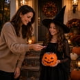 thumbnail image 4 of Halloween Pumpkin Candy Bucket Trick Or Treat Pail with Portable Handle Durable Orange Plastic Jack O Lantern Storage for Student Party Favors Halloween Season Home Decor 1 Pack, 4 of 7
