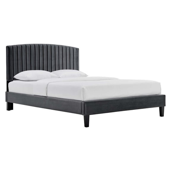 Modway Alessi Performance Velvet Twin Platform Bed, Multiple Colors