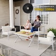 thumbnail image 5 of Aluminum Patio Furniture Set with Slim Armrests,4 Seat Modern Outdoor Conversation Set with Cushions and Coffee Table,Metal Patio Sofa Set Gray, 5 of 11