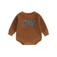 thumbnail image 1 of Faithtur Bébé Tricot Combinaison Lettre Brodé Manches Longues Col Rond Robe d'Hiver d'Automne, 1 of 9