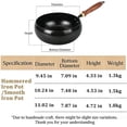 thumbnail image 2 of Uncoated Thick Iron Pot, Japanese Iron Pan for Cooking, Uncoating Cast IronPot, Hand-Forged Non-Stick Cast Skillet, High Purity Steel Wok for Frying (9.45 in,Hammered-Wood Cover), 2 of 8