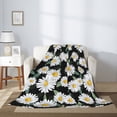thumbnail image 5 of Throw Blanket for Couch Sofa and Bed, Aesthetic white Vintage sun flower Super Soft Plush Throw Blanket, Fuzzy Cuteness Comfy Warm Washable Flannel Blanket & Throws for All Season, 5 of 7