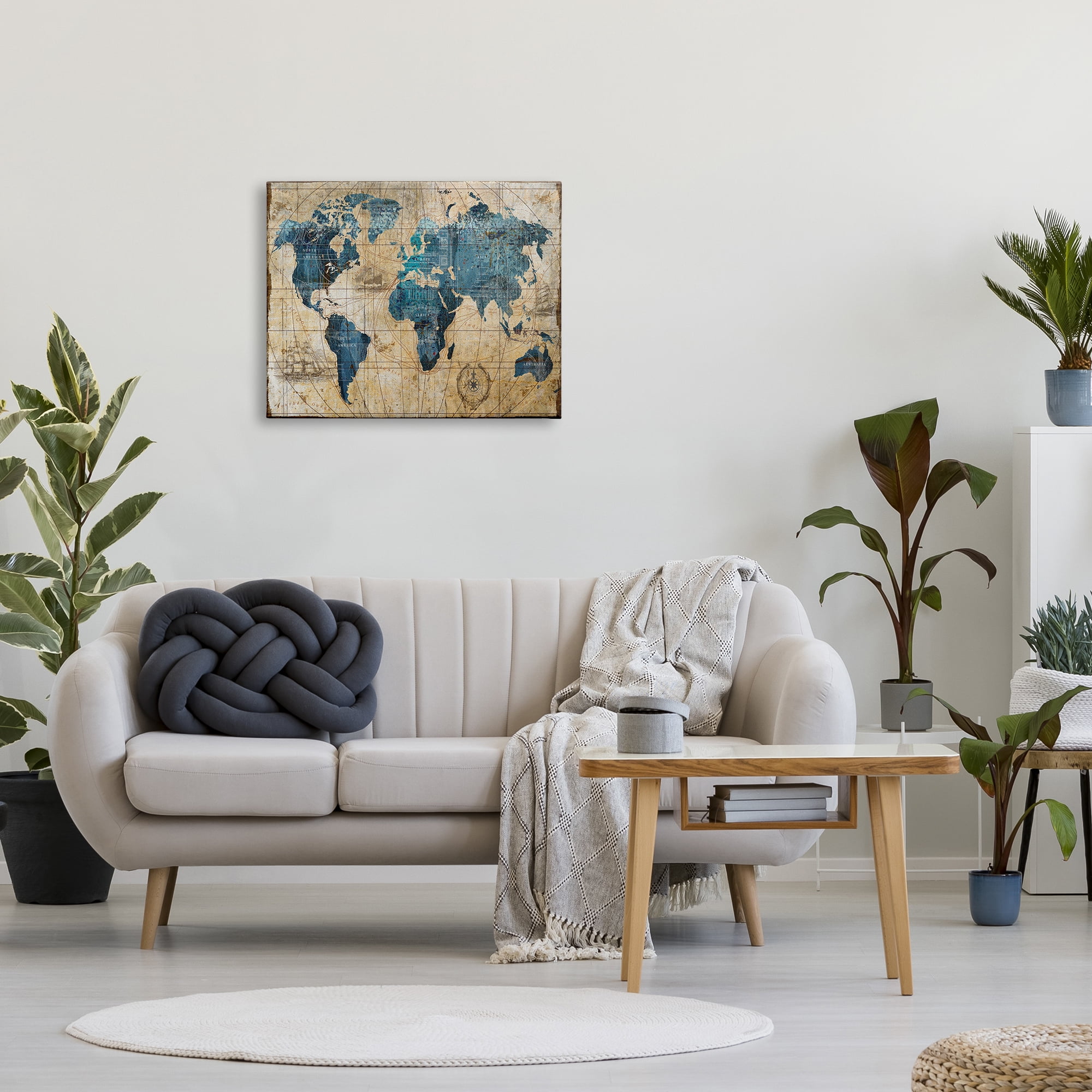 Stupell Industries Vintage Abstract World Map Design Canvas Wall Art by Art Licensing Studio