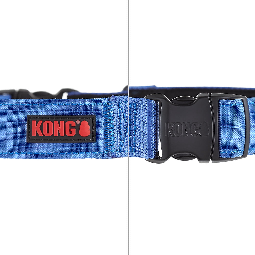 KONG Ultra Durable Padded Comfort Handle Dog Collar ( Blue) M