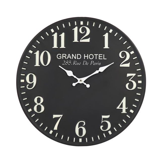 Zentique ZEN-57152C Round Black Metal Clock