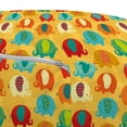thumbnail image 3 of Animal Cartoon Pouf Cover with Zipper, Curvy Safari Animals Colorful Mandala East Inspired Folkloric Ornaments, Soft Decorative Fabric Unstuffed Case, 30" W X 17.3" L, Multicolor, by Ambesonne, 3 of 5