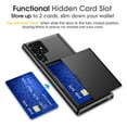 thumbnail image 5 of JiaheCover for Samsung S24 Ultra Case with Card Holder Dual Layer Shockproof Galaxy S24 Ultra Phone Case Hidden Card Slot Wallet Case Heavy Duty Rugged Case 5G,Black, 5 of 7