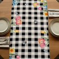 thumbnail image 5 of Table Runners 120 Inches Long Dress Scarves, Easter Gnomes Farmhouse Coffee/Dining/Kitchen Table Runner for Living Room, Spring Watercolor Bunny Tulip Black Plaid 13x120 Inch, 5 of 9