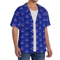 thumbnail image 2 of KLL Hockey Print Men's Shirt Short Sleeve Button Down Summer Cuba Beach Shirts- X-Large, 2 of 5