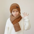 thumbnail image 4 of 4 To 10 Years Old Children Winter Hat Scarf And Gloves Three Piece Outdoor Warm And Knitted Woolen Hat Size One Size, 4 of 5
