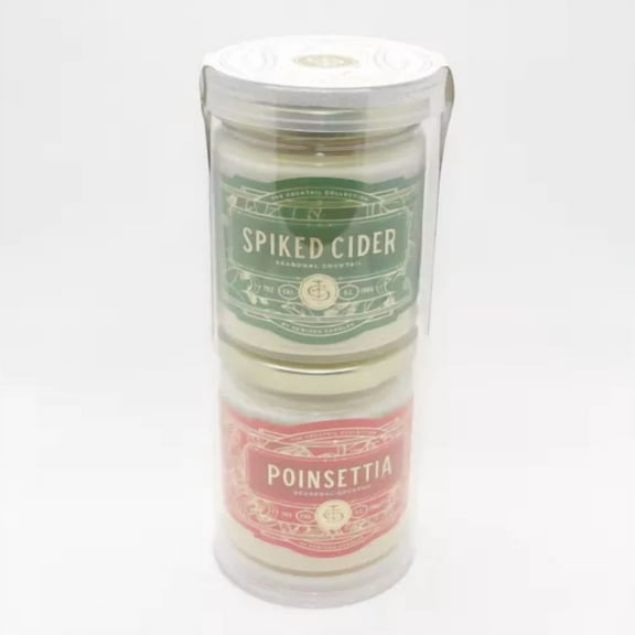 Rewined Candle Spiked Cider & Poinsettia Gift (Set 2-Pc) 7Oz / 198G