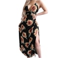 thumbnail image 1 of Vestido largo de verano HUOGUO sin mangas con estampado de flores para mujer, 1 of 5