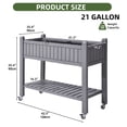 thumbnail image 2 of Uforic Mobile Raised Garden Bed 42.5x17.3x35.4 in, Elevated Plastic Planter Box with Drain Plug, Storage Shelf & Wheels, Light Brown, 2 of 8