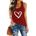 thumbnail image 2 of VNKIDY Womens Racerback Tank Top With Heart Graphic Print Sleeveless U Neck Lightweight Casual Streetwear Top For Summer Daily Wear Red M, 2 of 4