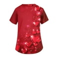 thumbnail image 5 of Valentine's Day Scrub Tops for Women Cute Heart Print Short Sleeve Nurse Working Uniforms Valentine's Day Soft Stretchy Holiday Scrub T Shirts, 5 of 5