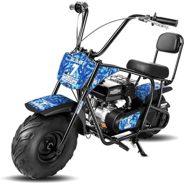 Oryxearth Mini Bike Gas Powered, 99cc Dirt Off Road Trail for Adults, 4-Stroke, 0.32gal, Blue