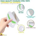thumbnail image 3 of 2 Pack Flea Lice Comb, Stainless Steel Dog Cat Grooming Combs with Rounded Teeth, Professional Pet Tear Stain Remover, Dematting Tool for Small, Medium & Large Pets, 3 of 5