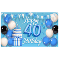 thumbnail image 2 of Yatrandify Blue Theme Happy Birthday Banner Colorful Balloons 40th Birthday Cake Party Decoration for Birthday Celebration Indoor Outdoor, 2 of 7