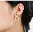 thumbnail image 2 of Clip on1 1/4" silver or gold layered triangle and mesh earrings, 2 of 5