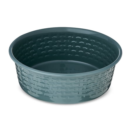 Vibrant Life Large Stainless Steel Embossed Dog Bowl, Green Bones