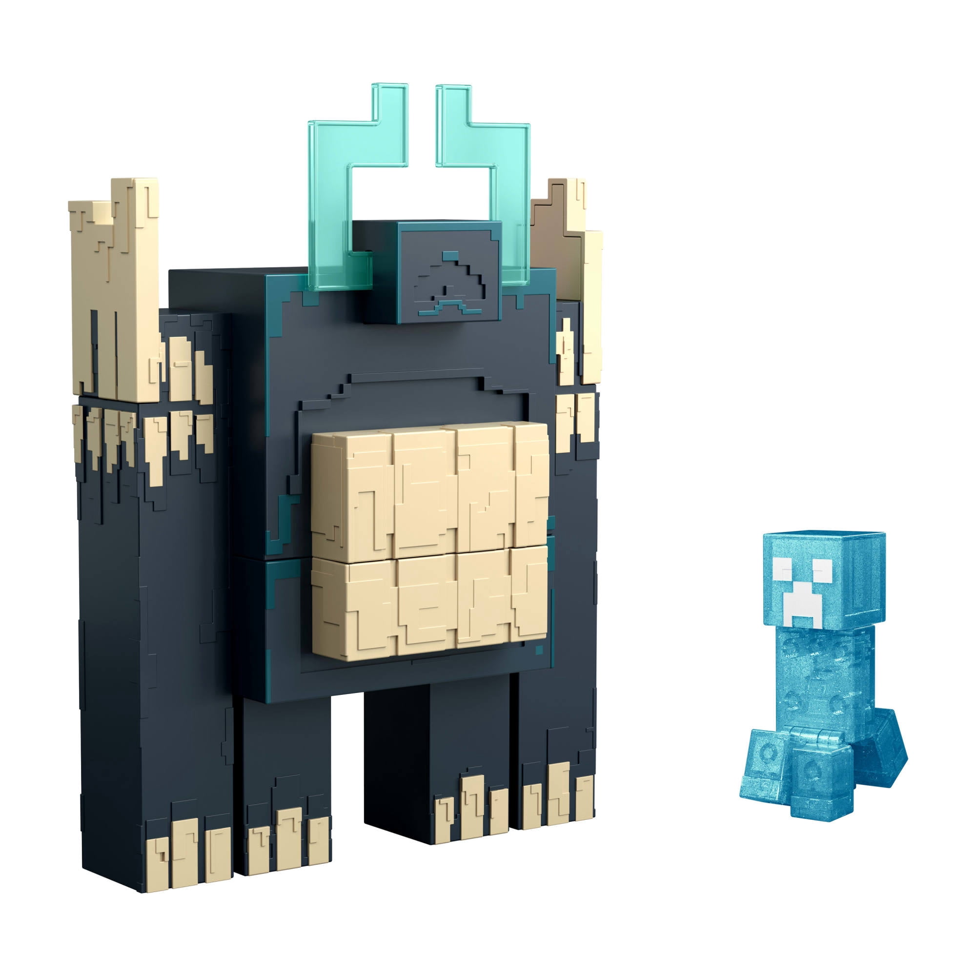 Minecraft Dungeons II Twisted Warden Figure, Lights & Sounds, Slam Attack Action & Soul Corrupted Creeper Figure
