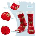 thumbnail image 4 of Women's Fuzzy Thick Winter Warm Socks - Fleece Lined Thermal Fluffy With Grips for Home - 3 Pairs, 4 of 5