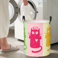thumbnail image 2 of DouZhe Waterproof Collapsible Large Laundry Baskets, Funny Cartoon Cute Cat Prints Circular Hamper with Handles, 2 of 7