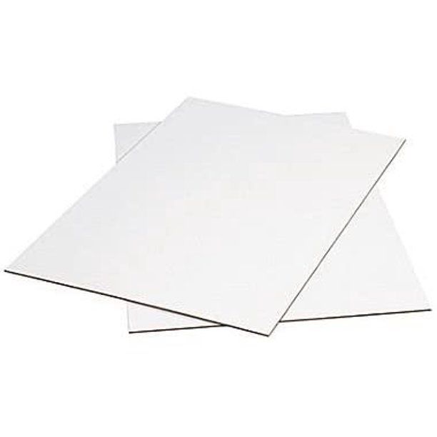 8 1/2 X 11 Inches Cardboard 30pt (624 gsm) Chipboard Sheets 50 Chipboards Per Pack. (White
