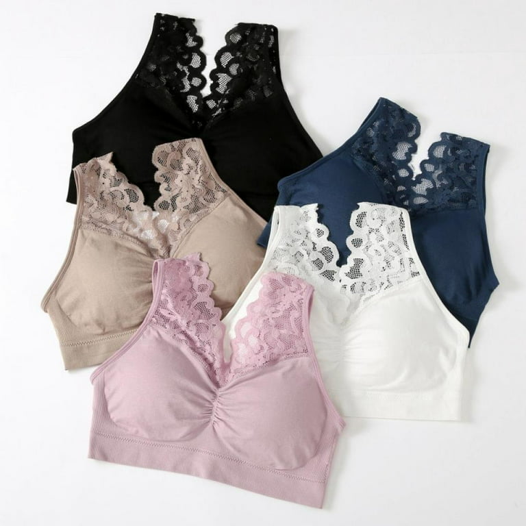 V Neck Lace Bras For Women Push Up Padded Bra Seamless Comfortable