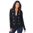 thumbnail image 6 of Roaman's Women's Plus Size Military-Inspired Ribbed Cardigan Sweater, 6 of 6