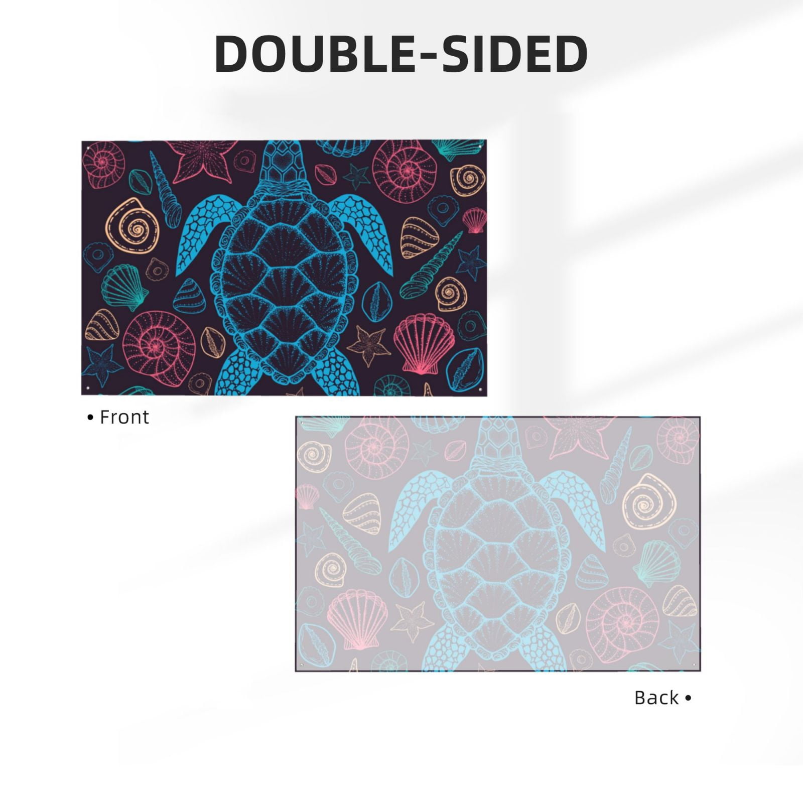 Sea Turtle Shells Starfish Four Hole Decorated Banner Flag for Garden Yard Home Decoration Indoor Outdoor 4x6 Ft