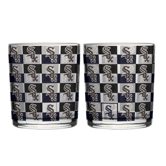 Logo Brands Chicago White Sox Two-Pack 12oz. Gridiron Stained Rocks Glass Set