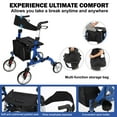 thumbnail image 4 of Rollator Walker for Seniors Rollator Walker with Seat, 12" Wheels All Terrain Rollator Walker, Aluminum Walkers with Backrest Handle, Foldable Lightweight Outdoor Rolling Walker for Seniors Adjustable, 4 of 9