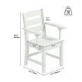 thumbnail image 5 of Dextrus HDPE Chairs Set of 2, Sturdy Patio Chair Bearing 330 LBS, All-Weather Outdoor Patio Chairs, White, 5 of 6