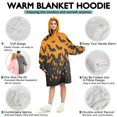 thumbnail image 5 of Wearable Oversized Blanket,Orange Halloween Bats Wearable Blanket Hoodie for Adults,Cozy Hooded Blankets with Super Pockets,Super Warm Fuzzy Pullover for Women & Men, 5 of 6