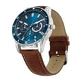 thumbnail image 2 of George Men's Brown Strap Blue Dial 3-Eye Wristwatch, 2 of 5