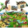 thumbnail image 1 of Juguete de dinosaurio FRUSE Jurassic con tapete de juego y libro, 12 piezas para niños, 1 of 7