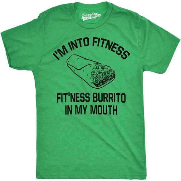 Mens Fitness Burrito Funny Gym T Shirt Sarcasm Hilarious Workout Novelty Tees