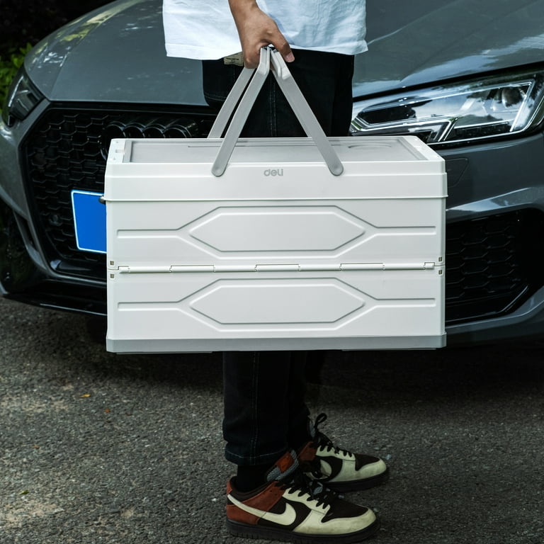 Deli 55L Plastic Collapsible Storage Bin with Lid